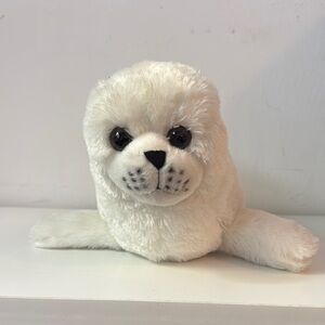 Cuddly White Seal Plush Toy for Small Pets